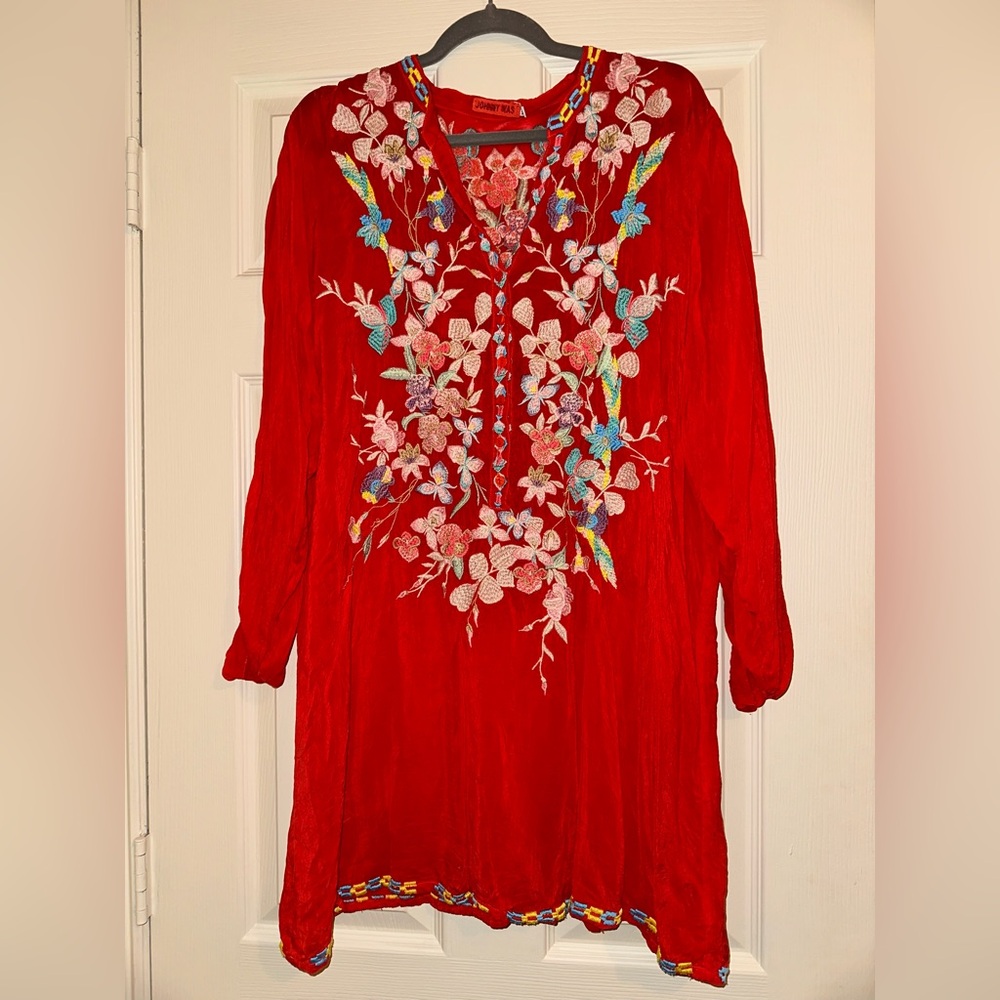 PLUS SIZE - Johnny Was Embroidery Long Top Blouse Tunic